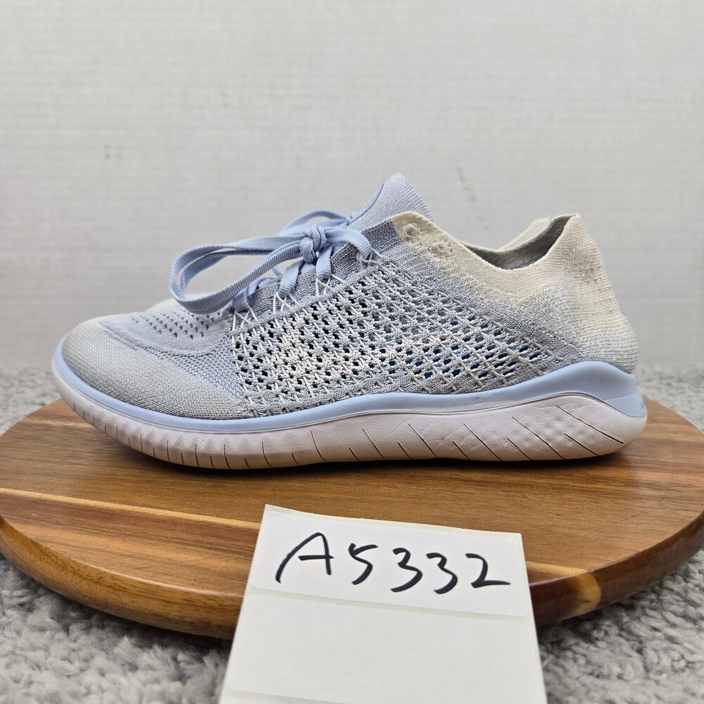 Nike Womens 9.5 Free RN Flyknit 2018 Hydrogen Blue Athletic Casual Running Shoe